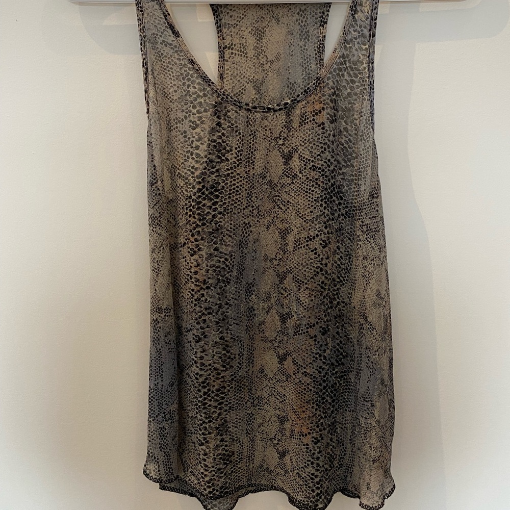 Snake print silk Wilfred Aritzia top